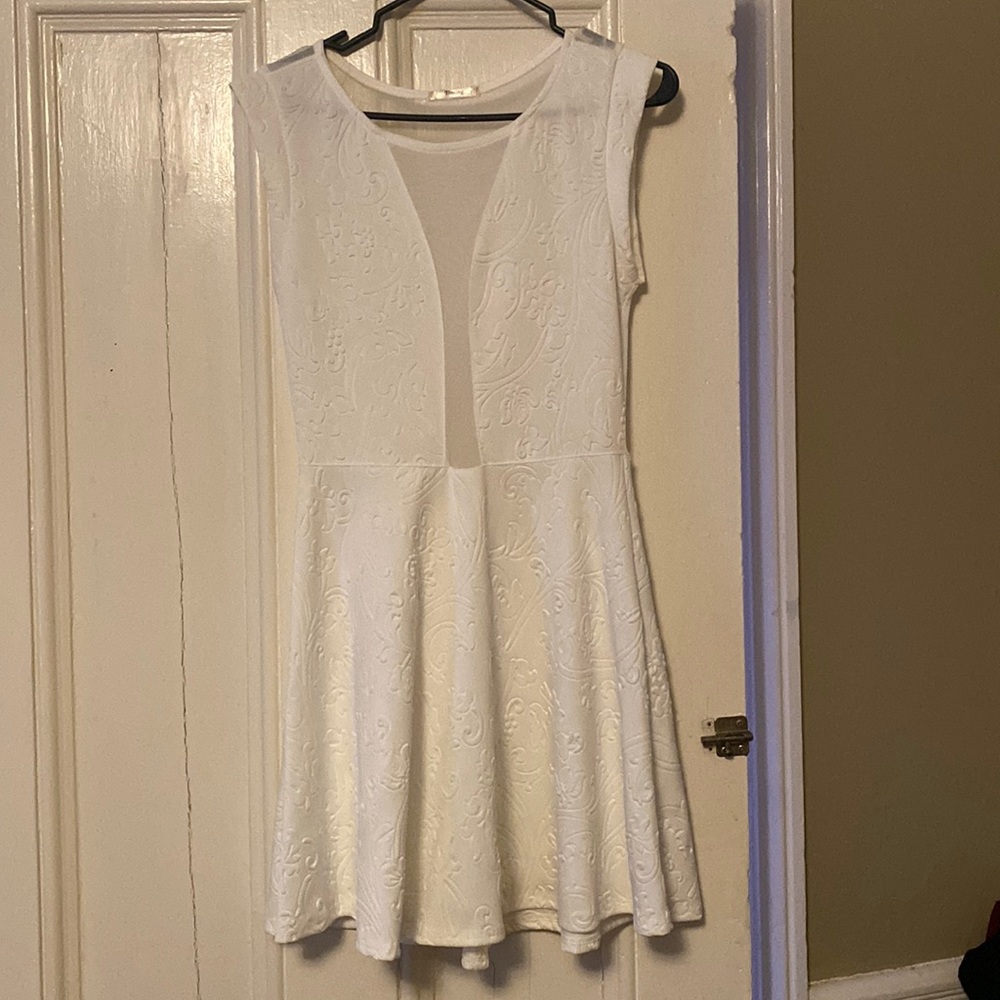 White skater dress